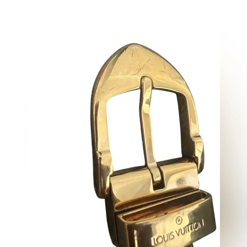 Louis Vuitton Brown Belt with Gold Buckle